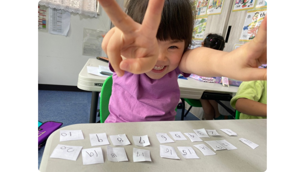 親子で数に触れる様子
